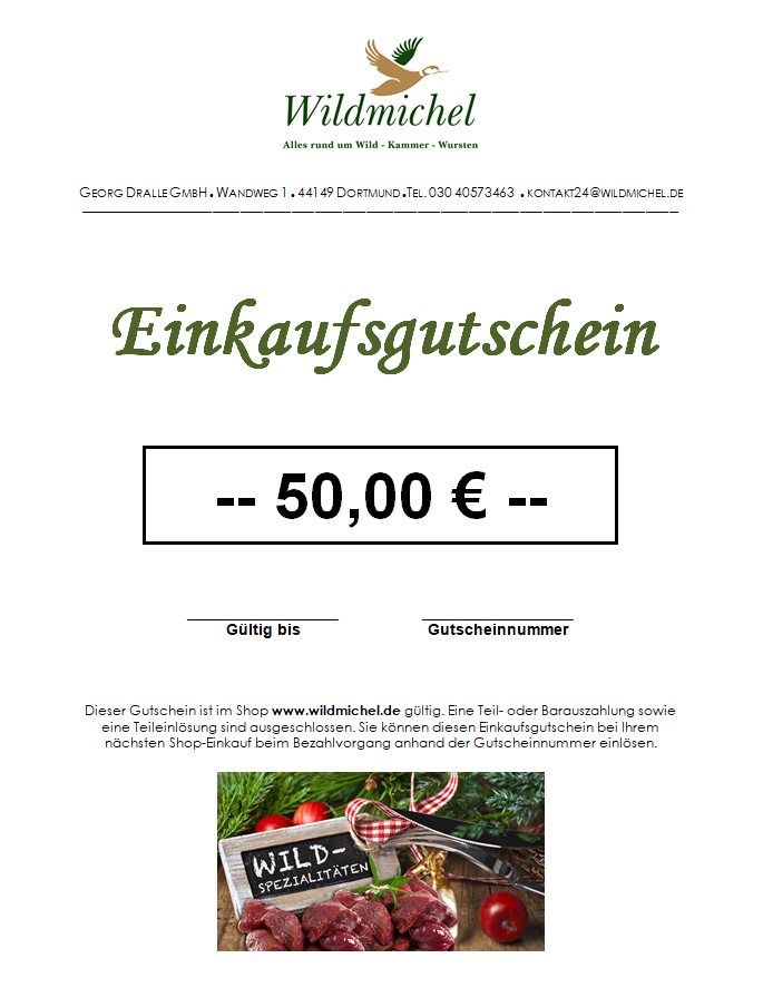 Einkaufsgutschein   50 €