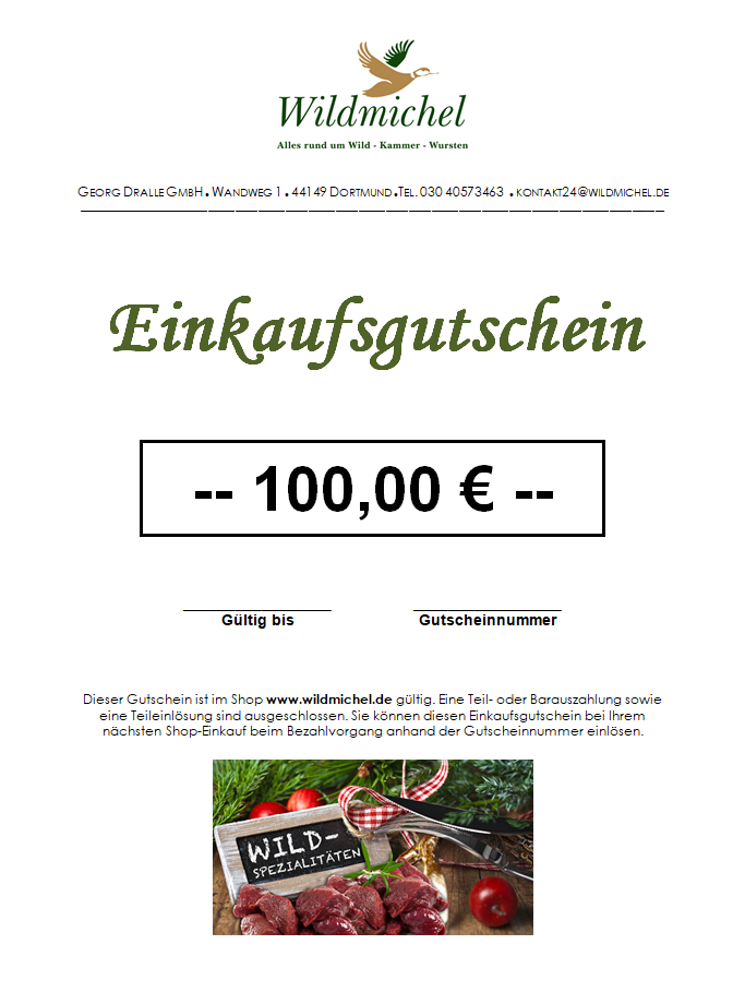 Einkaufsgutschein  100 €