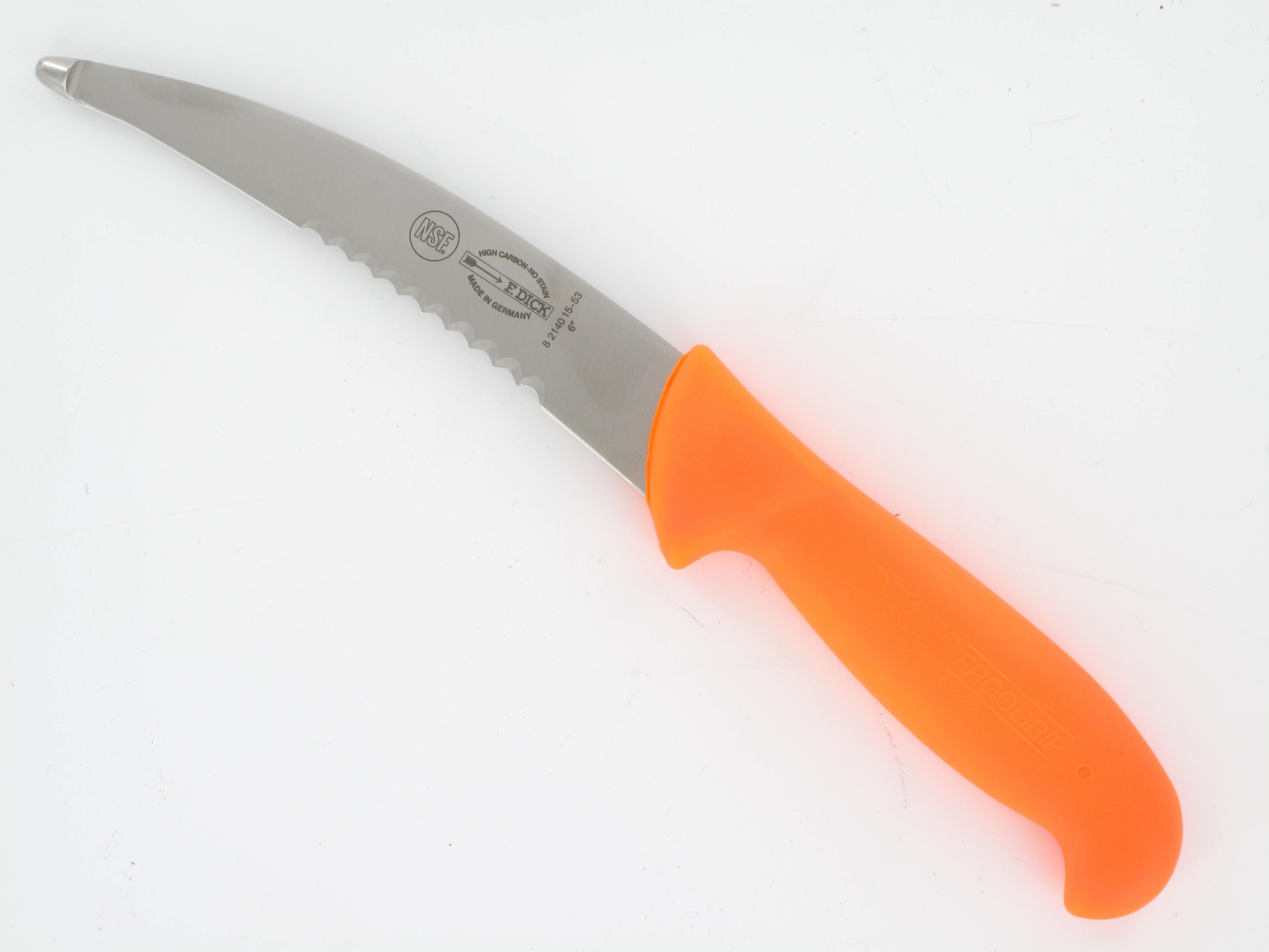 DICK Aufbrechmesser 15 cm, Griff orange, mit Säge, für Schalenwild