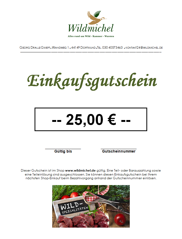 Einkaufsgutschein   25 €