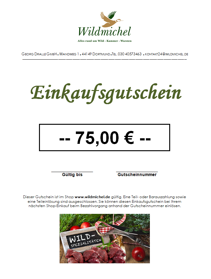 Einkaufsgutschein   75 €