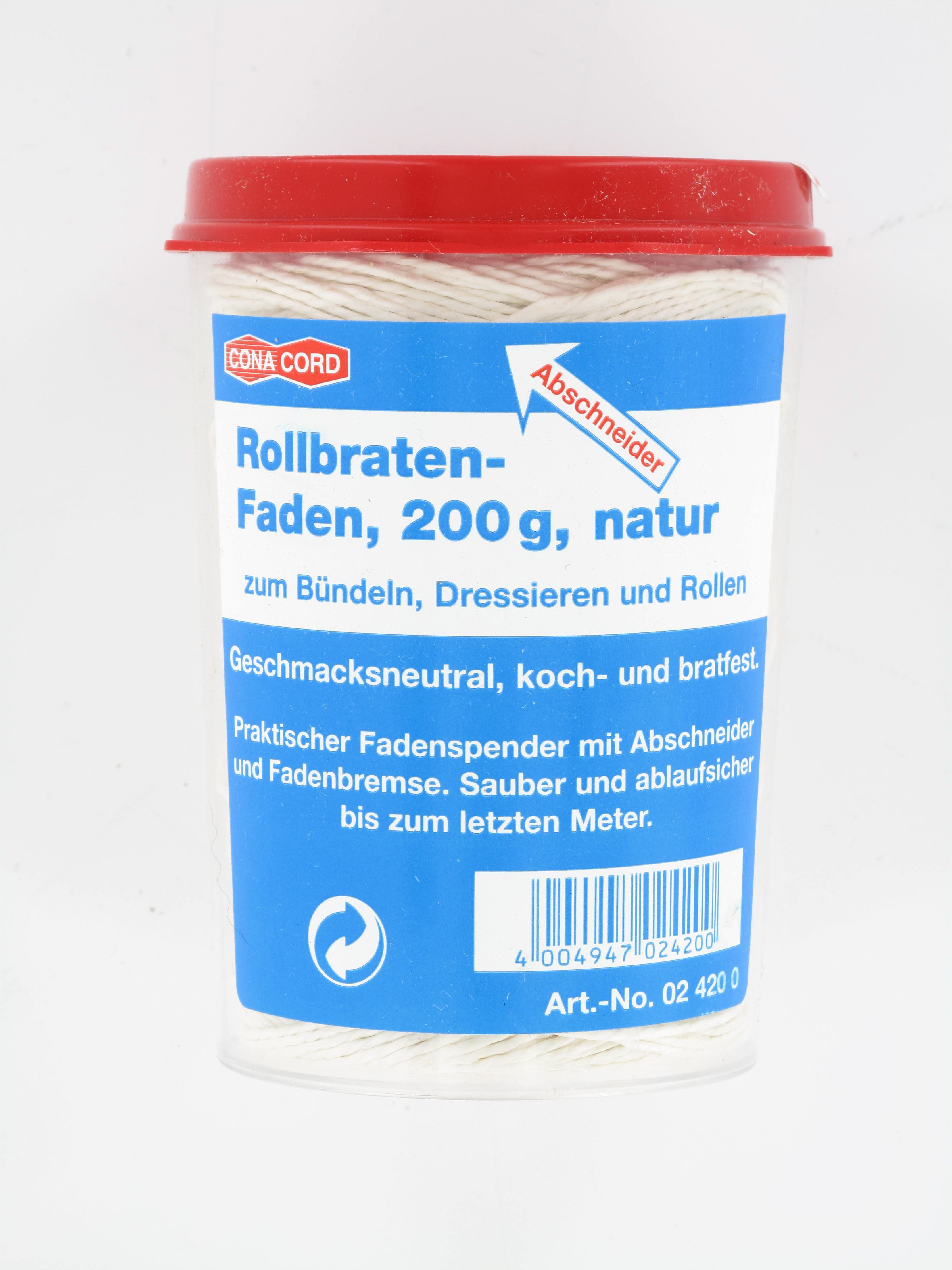 Rollbratengarn, gebleicht, im Spender, mit Abschneidevorrichtung, 200 gr/Rl